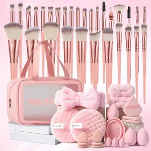 Professional Makeup Tool Set, 56pcs/set Cosmetic Brush & Sponge & Puff & Headband & Brush Cleaning Bowl Set, Facial Makeup & Cleaning Accessories for Daily Use, Professional Makeup Brushes Set for Foundation Eyeshadow Highlighter Blush, Makeup Brush Kit