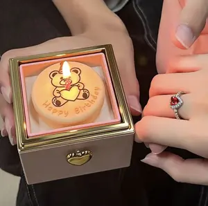 【Birthday Gift】Cake Surprise Box,Wishing Box,Ideal as birthday gifts for girlfriends, best friends, daughter and mom.(Including Wishing Box, Automatic Flip Gift Box, Love Necklace, Love Ring,Gift Bag