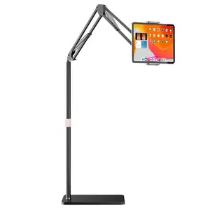 Tablet Floor Stand, Raised Bed Phone Stand Angle Height Adjustable Stand, 360 Degrees Rotation Universal Floor Stand Compatible With iPhone iPad Pro Air Mini, Samsung Tab, Kindle, E-Readers