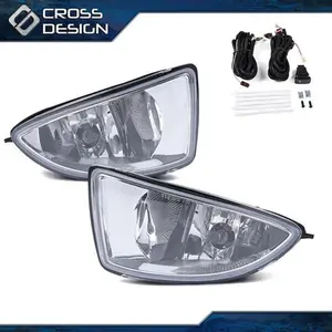 CROSSDESIGN Bumper Fog Lights Lamp w/ Switch & Harness Fit For 2004-2005 Honda Civic DX HX