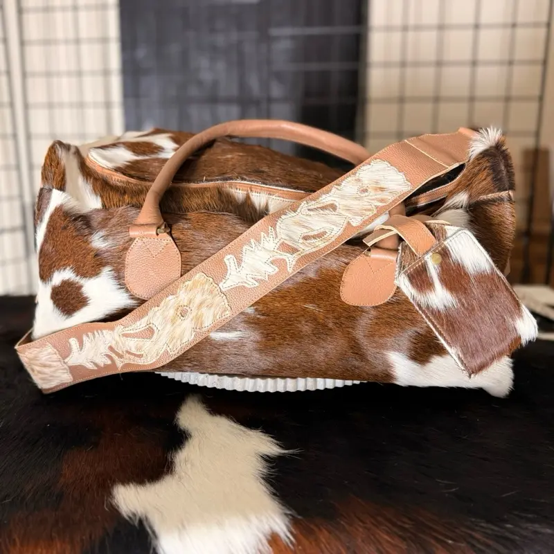 ALL COWHIDE LEATHER DUFFLE BAG