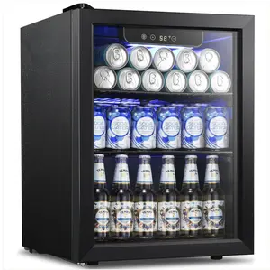 Antarctic Star 1.7 Cu.Ft Beverage Refrigerator Cooler, 68 Can Mini Drink Fridge with Glass Door, Digital Temperature Control, Adjustable Shelves & LED Light, Silver