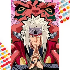 5D DIY Full Drill Round Diamond Painting - Diamond Painting Kit White-Haired Person, Giant Frog Mosaic Canvas DIY Wall Art, Home Wall Decoration