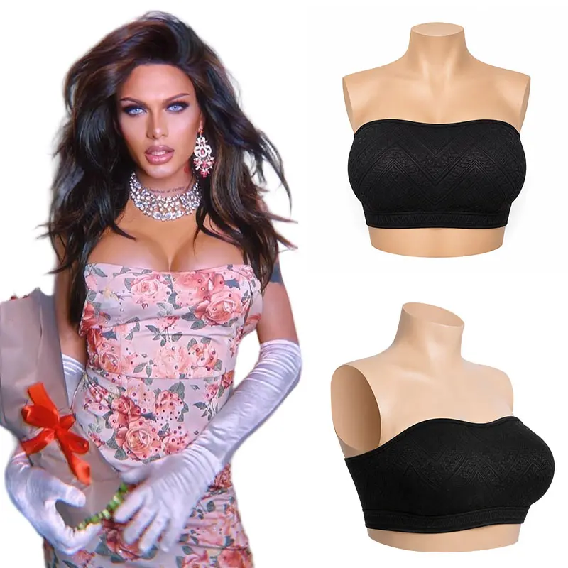 Natural Appearance Silicone Breast Plates, B-G Cup Silicone Breastplate, Breastplates, Suitable Masquerade, Party Dress Up, Surprise Gift For Friends, Stage Props. (High-Neck). Fit Loose Reusable Breathable