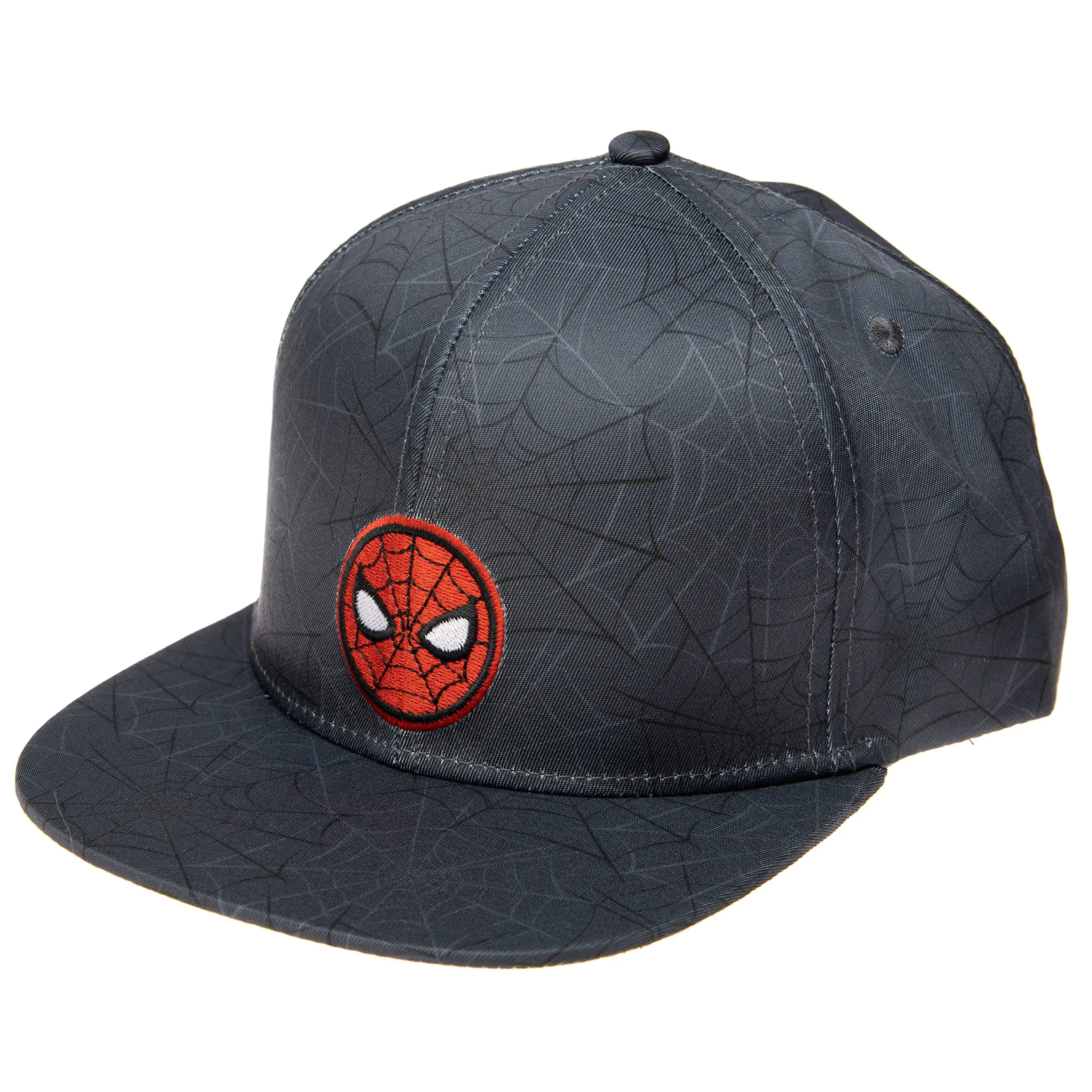 Marvel Comics Mens Spiderman Character Costume Embroidered/Printed Snapback Flatbrim Baseball Cap Hat, Embroidered/Printed Logo, Everyday, Lightweight, One Size
