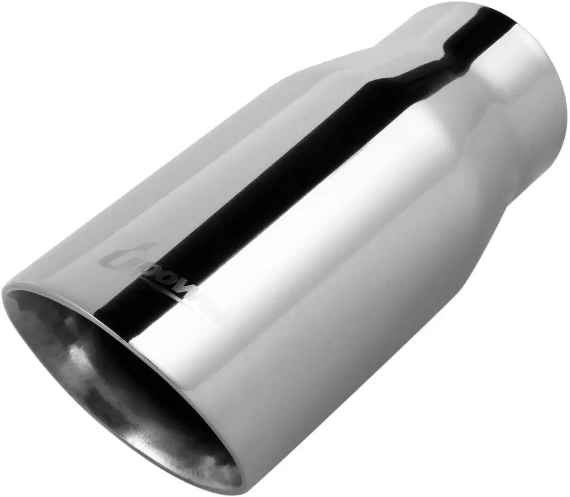 2.25" to 3" Exhaust Tips 2 1/4 inch Inlet 3 inch Outlet 8" Long Stainless Steel Exhaust Tailpipe Tips Universal for Cars Sedans and Trucks Weld-On Double Wall Thick