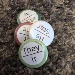 Pronouns Custom Handmade Button — 1.25in