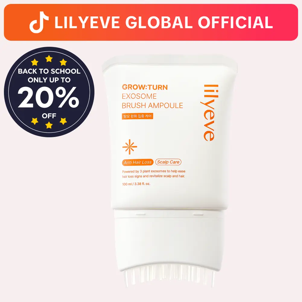 [LILYEVE] GROWTURN Hair Growth Serum with Built-In Brush | Exosome Scalp Serum for Hair Thickening & Strengthening, Korean Hair Care | 3.38 fl. oz.