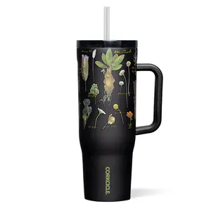 Harry Potter x Corkcicle Cruiser 40 oz Straw Cup with Dual Function Sip + Straw Lid Soft Grip Handle & Stay-put Silicone Bottom for Cold Beverages