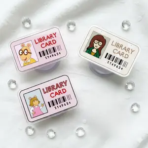 Library Card Phone Grip, Book Lover Kindle Holder, Cute Bookish Phone Stand, Reading Aesthetic Kindle Accessory, Gift for Readers & Librarians