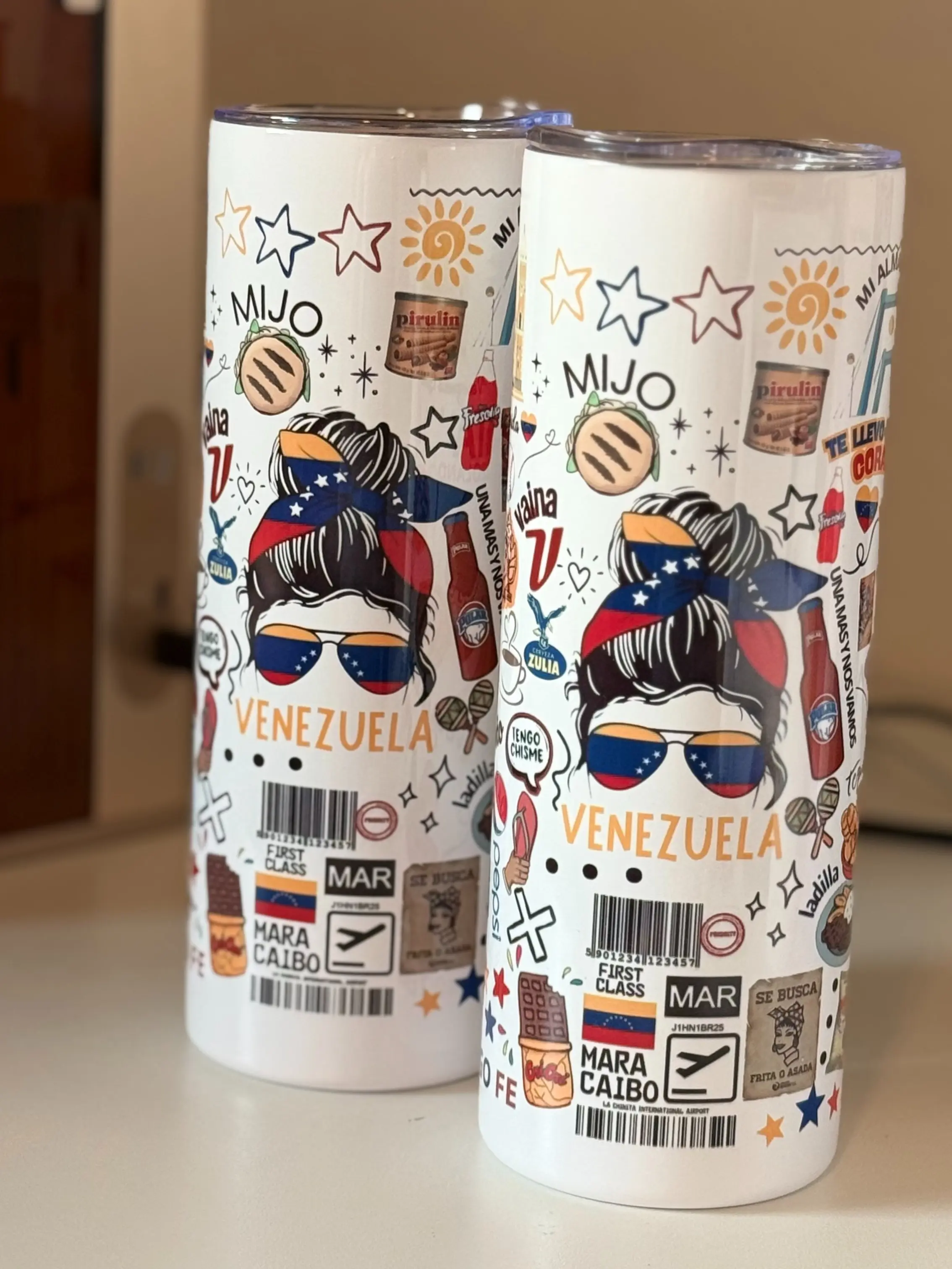 Venezuela Tumbler 20oz Stainless Steel Cup, Venezuelan Gift for Men Women, Venezuela Memories Mug, Venezuelan Culture Travel Tumbler, Gift for Venezuelans Living Abroad, Maracaibo Caracas Nostalgia Cup, Double Wall Insulated