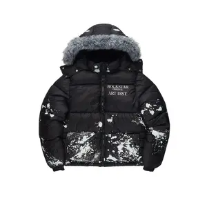 Filipa Black Painted Puffer Jacket