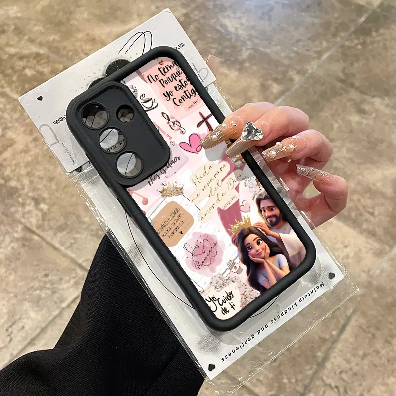 Soft Silicone Smartphone Casing for Samsung S22/S23/S24 Ultra Plus, S25 Devices - Full Body Protection, Shockproof, Advanced Fashion Divine Love Handheld Cellphone Gift Cover