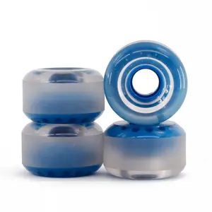 BTFL 80A Indoor/Outdoor Wheels Set 2.44" (62mm)  Dark Blue & Transparent Skate wheels Dancing Wheel Sanded Front Face Roller Skate Wheel Set Durable Polyurethane for Smooth Ride
