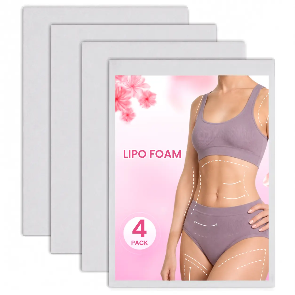 4 Pack Lipo Foam Boards Soft Compression Pads for Waist Abdomen Compression Wear