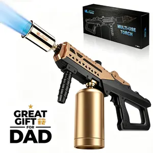 【FathersDayGift】Powerful Cooking Propane Torch Gun | Great Father Day Gift, Culinary Torch Campfire Starter, Adjustable Torch Burner for Searing Steak, BBQ, Welding (Propane Tank Not Included) fathersdaygift