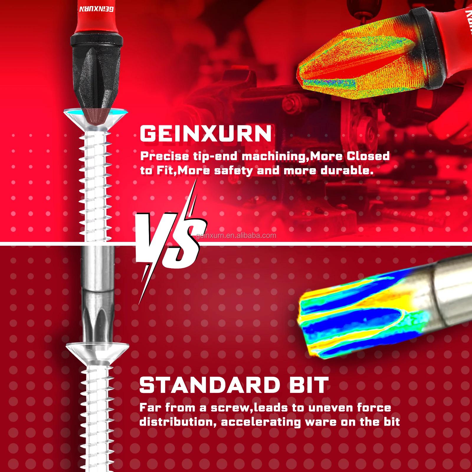 Ready to Ship in US Warehouse 52pcs Red Case High-Torque Impact Set Industrial DIY Color-Coded Screwdriver Bits OEM Customizable