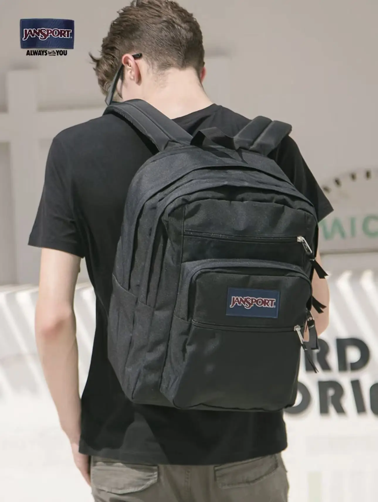 JanSport Laptop Backpack for Sports & Outdoors, Dual Compartment, Ergonomic Shoulder Straps, Top Handle, Extra Large Capacity Gym Bag - Black