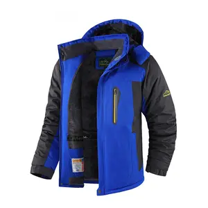 Pahajim Men’s Colorblock Sports Jacket, Ski Ready, Waterproof Windproof Outerwear, Thermal Lined Fleece Parka, Polyester Shell, Multi-Pockets, SFI Certified for Outdoor Sports Racing