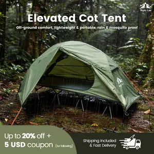 Night Cat Camping Cot Shelter Tent - 87"x28"x35" Large Elevated Bed, Waterproof Portable Tent Outdoor, Sturdy Frame, Mosquito Net, Easy Setup for Dry Comfortable Sleep, Ideal for Camping & Survival, tiktokshopspringglowup, summervibes, Tents For Camping,s