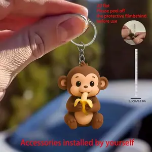 2pcs Acrylic Keychain Set, Banana Monkey Design, Creative Home & Holiday Decorations, Perfect Gift for Friends, Birthday & Party