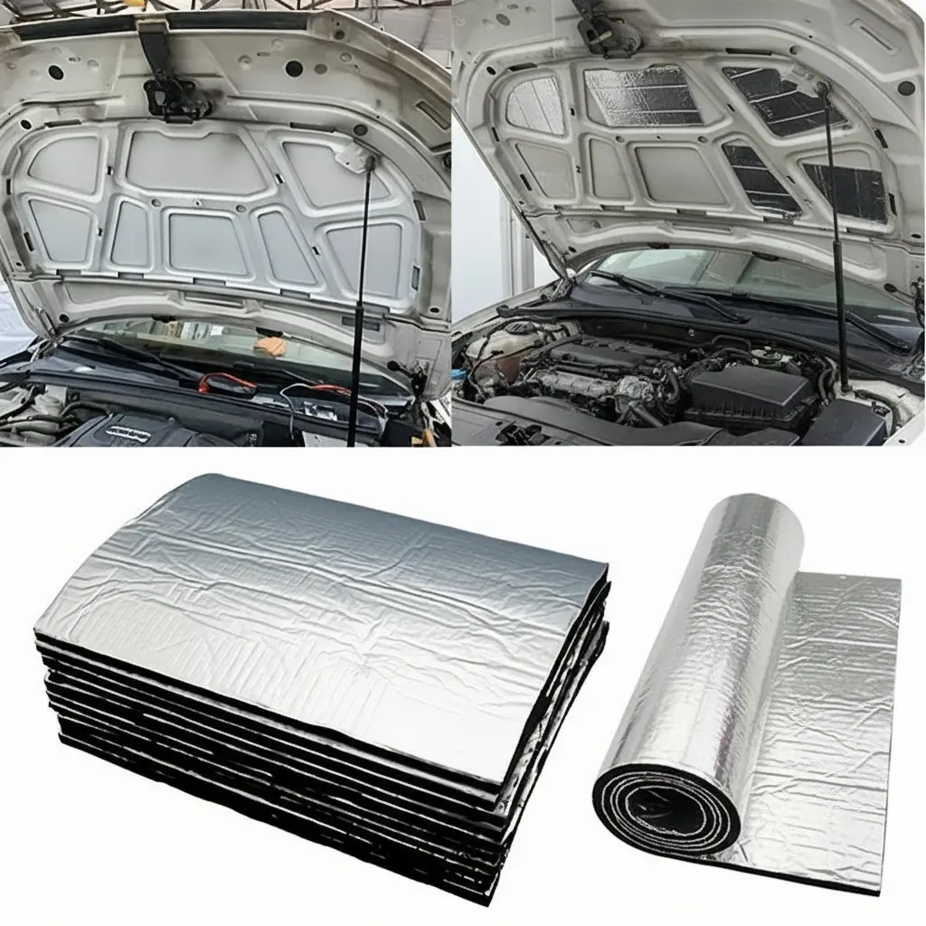 10-Pack Car Soundproofing Mats for Engine Hood - Waterproof, Oil-Resistant Foam Noise Reduction Accessories, Car Interior Accessory, Auto Accessories