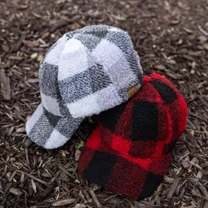 CC Buffalo Plaid - Checkered Pattern Sherpa Cap