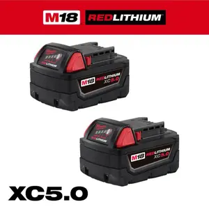 Milwaukee M18 18-Volt Lithium-Ion XC Extended Capacity 5.0 Ah Battery Pack (2-Pack)
