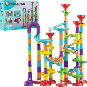 113-Piece Colorful Marble Run Set, Creative Building Ball Slide Toy, Stem Building Blocks, Educational DIY Race Track, Suitable for Kids Aged 3+, Indoor & Outdoor Play