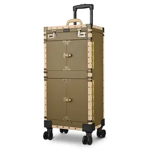 Byootique Bronze Rolling Hair Stylist Makeup Case Cosmetic Salon Trolley