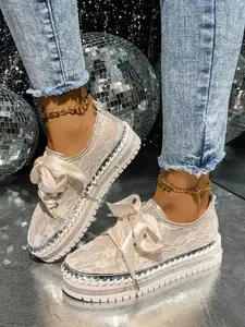 Women's New Full Diamond Thick-Soled Dad Shoes, Casual Dress Trainers Rhinestone Decorated Street Style Sneakers for All Seasons, Stylish PU Upper with Rubber Sole Walking Shoes Footwear