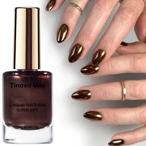 Metallic Copper Finish Nail Polish, Long-lasting Quick-dry Nail Art Polish, Chrome-like Glossy Finish Nail Art & Nail Polish for Women & Girls, Manicure
