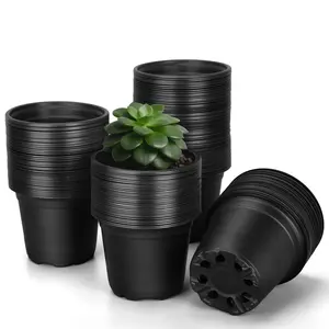 110pcs Small Plastic Palnt Pot, 4 Inch Nursery Pots with Drainage, Seedlings Starter Pots for Plants, Great for Herbs, Cuttings, and Starter Plants