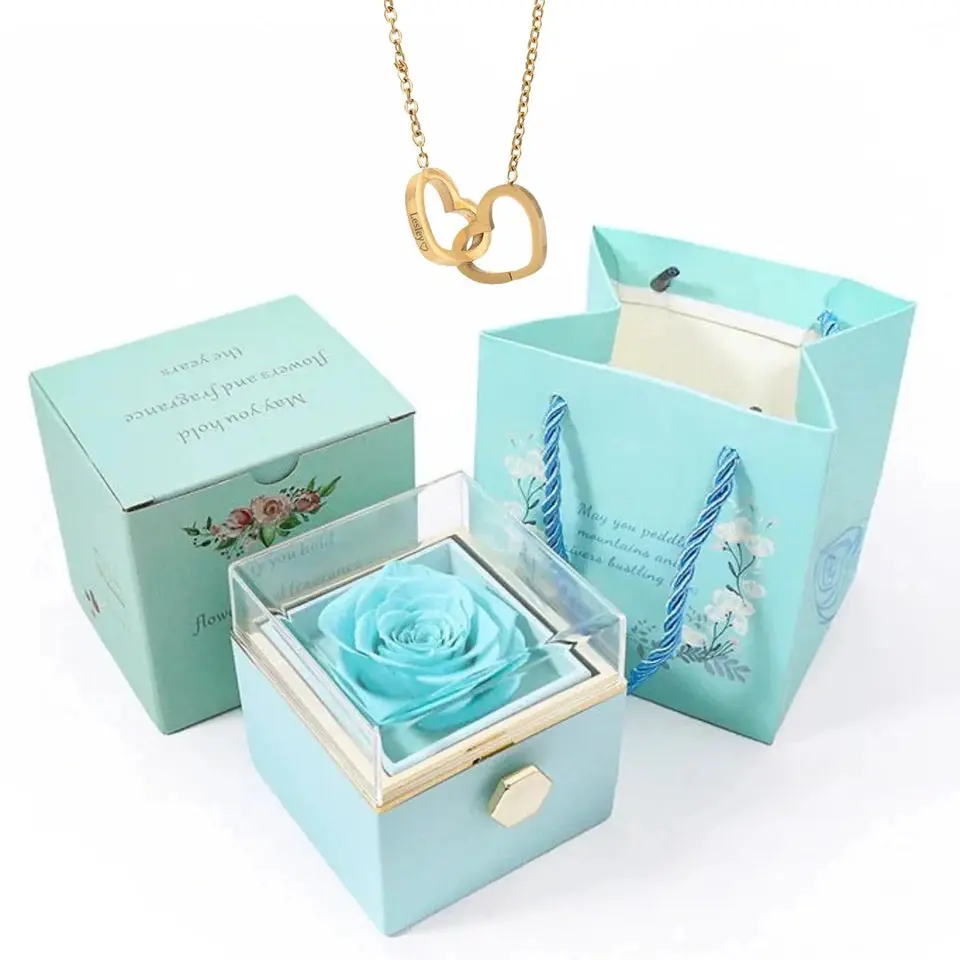 Eternal Rose Box Heart Necklace