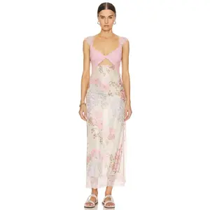 Floral Lace Cutout Maxi Dress| Size Chart First! Must-See Size Chart! Floral Mesh Midi Dress