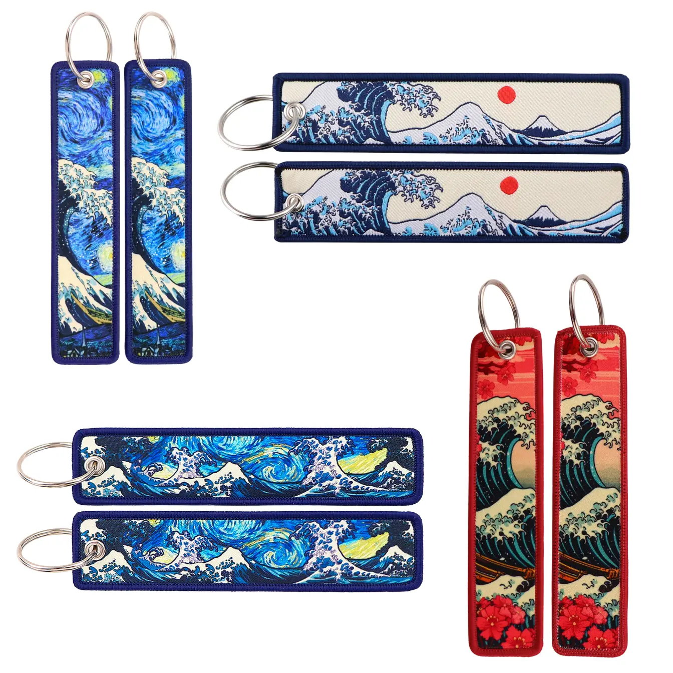 Embroidered Keychains with Waves