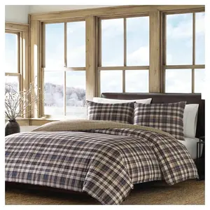 Port Gamble Plaid Duvet Cover And Sham Set (Full/Queen) Navy - Eddie Bauer