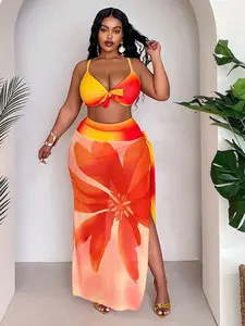 Plus Size Women 3pcs Set Bikini Set