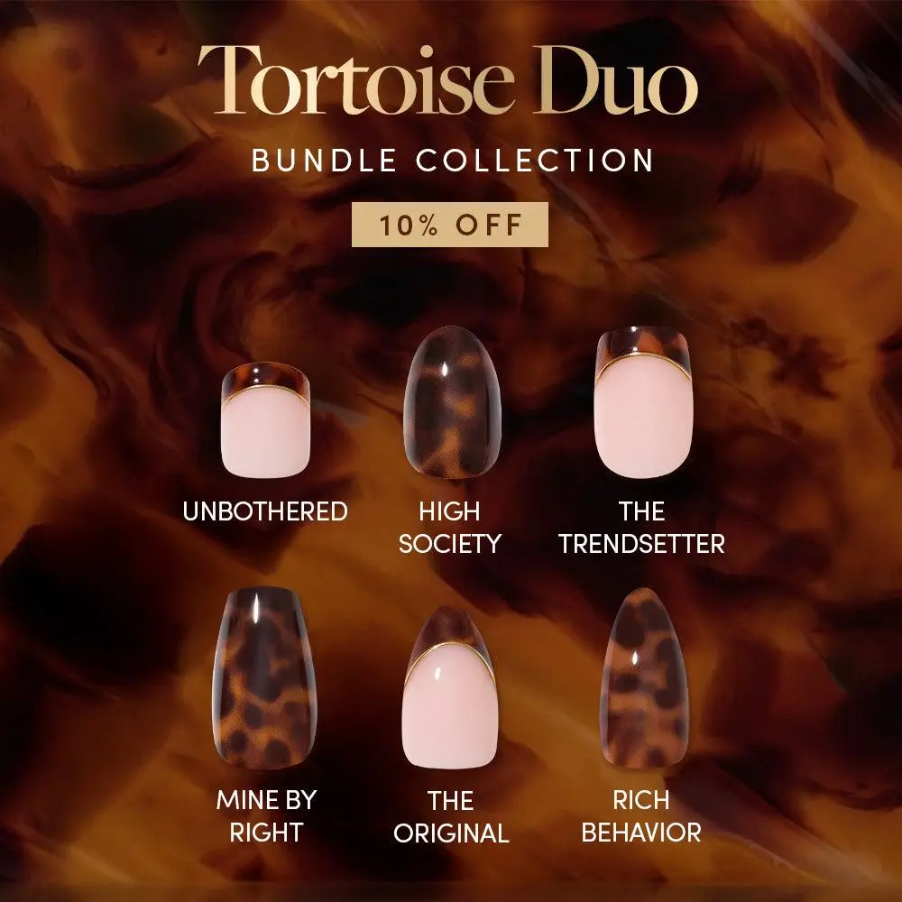Glamnetic Tortoiseshell Duo Press On Nail Bundle Collection