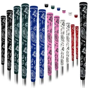 Golf club grip set, 13 original patterned rubber composite materials, tapered design, mixed golf club grip, all-weather performance, suitable for golf enthusiasts, Golf Equipment, Golf Accessories