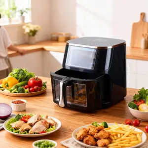 HOMEDAS Air Fryer with Windows 8QT 10-in-1 Oilless Digital LED Screen Presets Easy-Clean 8QT Capacity 10-in-1 Functionality Oilless Cooking Ideal for Health-Conscious Users