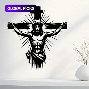 Minimalist Jesus Cross Metal Wall Decor, Stretching Arms with Radiating Light Points, Religious Art for Home Church Prayer Room, Stylish Religious Decor, Religious Decoration #GLOBAL PICKS
