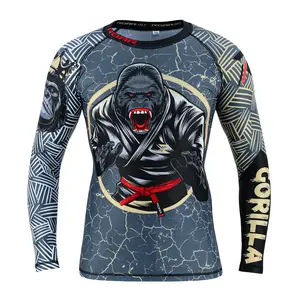 ROAR-INT Kids Gorilla No-Gi Grappling Compression Full Sleeve Rash Guard Shirt for Boys and Girls