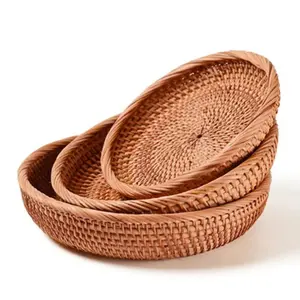 Handmade Vietnamese Wicker Candy Basket Set 3 Pieces