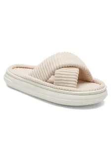 Women's Corduroy Home Slippers, Eco-Friendly Eva Sole Indoor Outdoor Shoes, Summer Anti-Slip Lightweight Travel Slippers