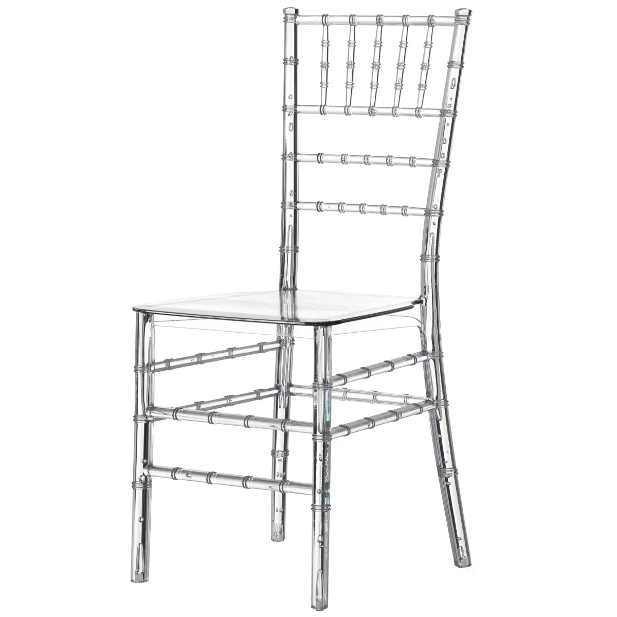 212 MAIN Fabulaxe QI004658.CL Modern Transparent Acrylic Lucite Stylish Stackable Chiavari Dining Chair - Single-Seat Indoor Wedding Event Chair, Lucite Dining Chairs, Stylish Dining Chairs
