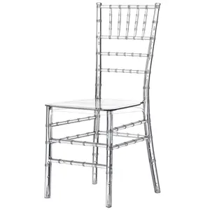 212 MAIN Fabulaxe QI004658.CL Modern Transparent Acrylic Lucite Stylish Stackable Chiavari Dining Chair - Single-Seat Indoor Wedding Event Chair, Lucite Dining Chairs, Stylish Dining Chairs