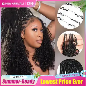 ISEE HAIR Crochet Hair Human Hair Extensions Miracle Knots Pre-Separated 50g/Pack– Knotless Boho Braids, 4-5 Packs for Full Head, Multiple Curly & Wave Textures Protective Hairstyles For Black Women Vacation Hair #Summervibes#ISEECrochetNewArrivals
