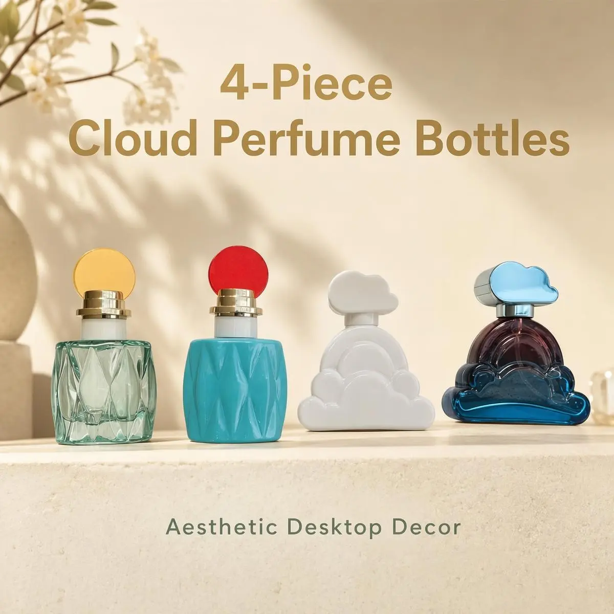 4PCS  30ML Affordable Pretty Shaped Women’s Perfume Long Lasting Soft Fresh Fragrance Mini Portable Perfume Bottles Cute Aesthetic Scent For Daily School Dating & Gift Giving
