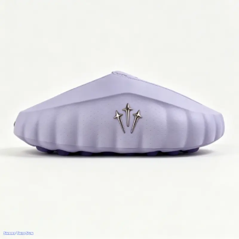 Post-Exercise Recovery Light Purple Slip-On Clogs - Perforated Soft Synthetic Upper, Thick Textured Cushioned Sole, Indoor-Outdoor Casual Sports Collectibles Accessories